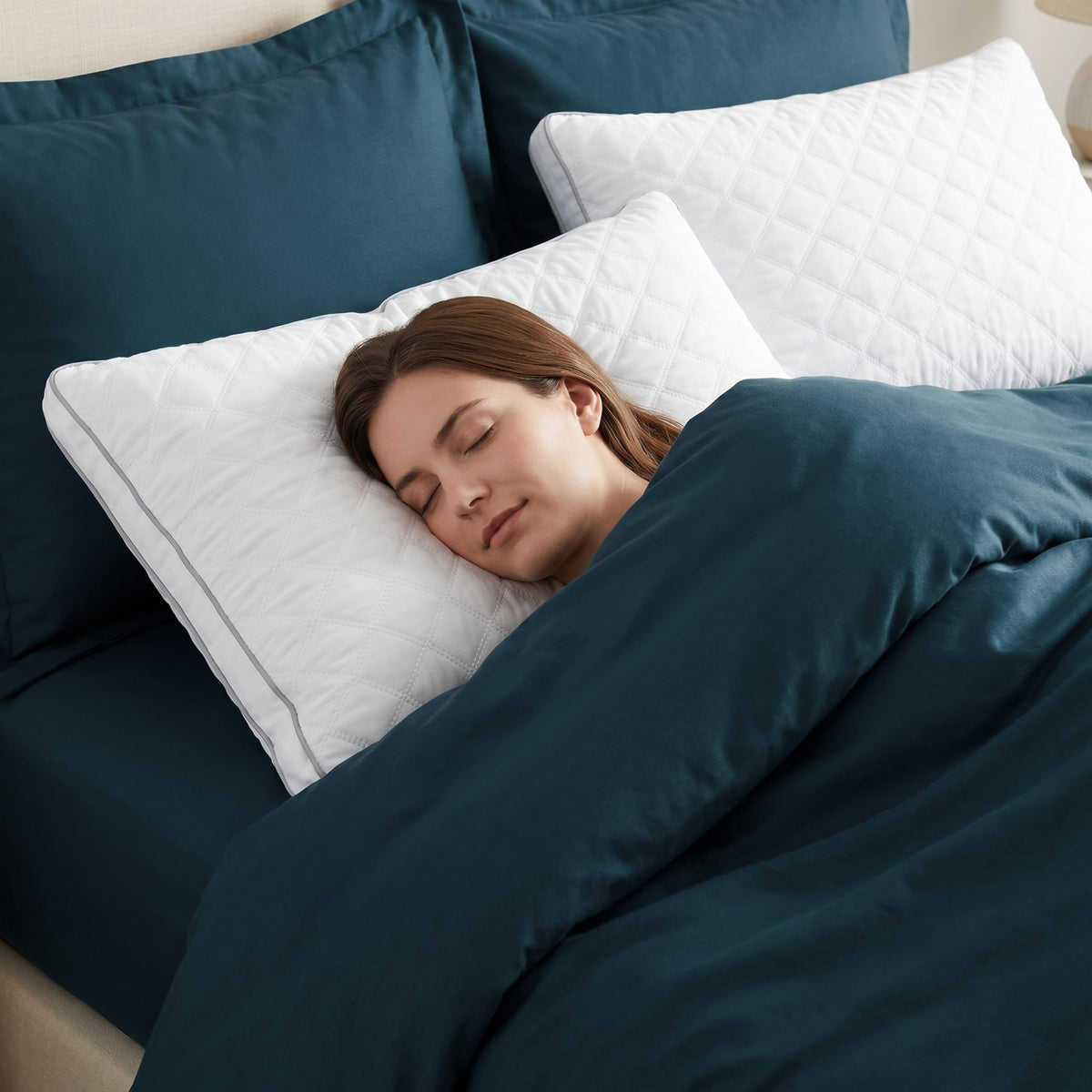 Set of 2 Quilted Down Alternative Bed Pillows King B77663
