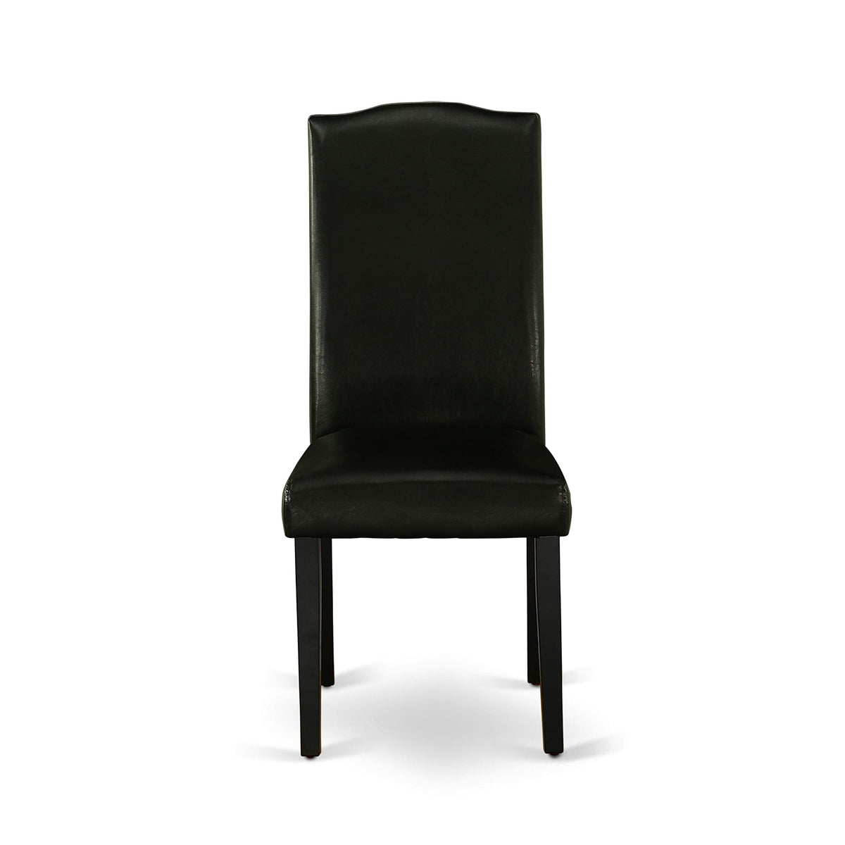 Black Faux Leather Padded Dining Chairs Set of 2 S20749