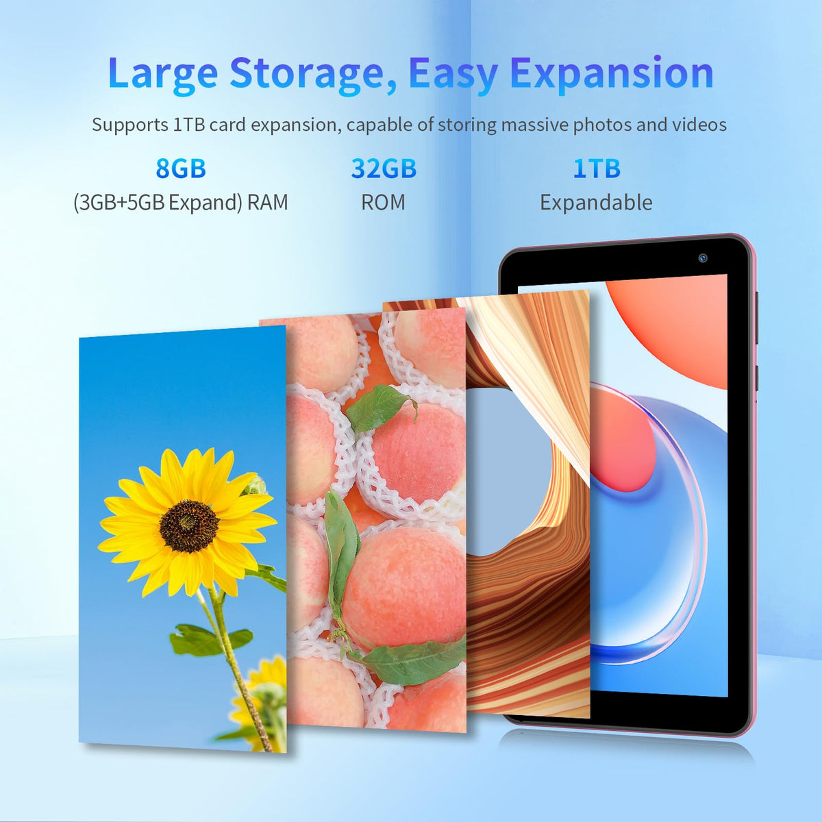 7 inch Android Tablet 8GB RAM 32GB ROM Pink V761