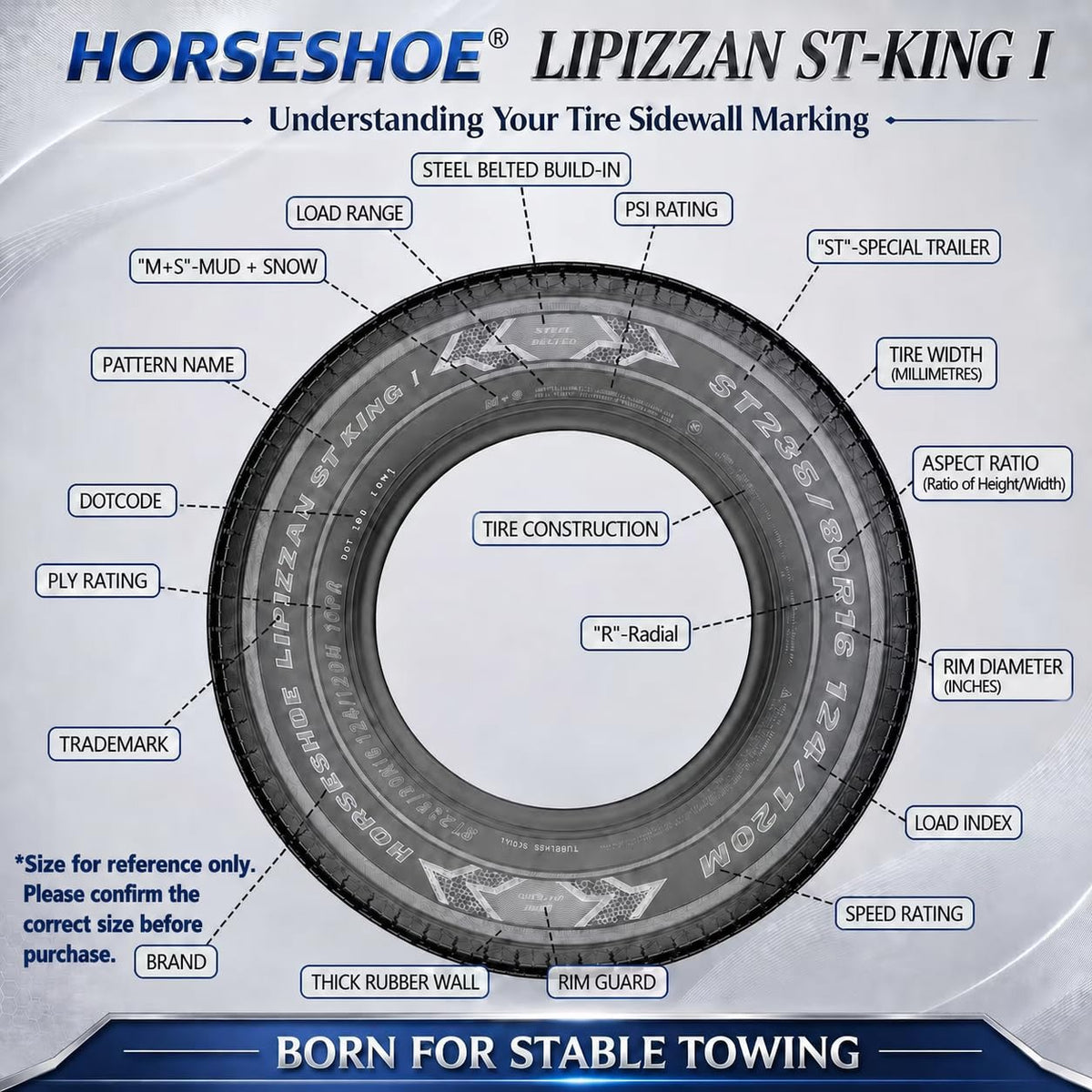 4 ST205/75R15 10PR Steel Belted Radial Trailer Tire J704