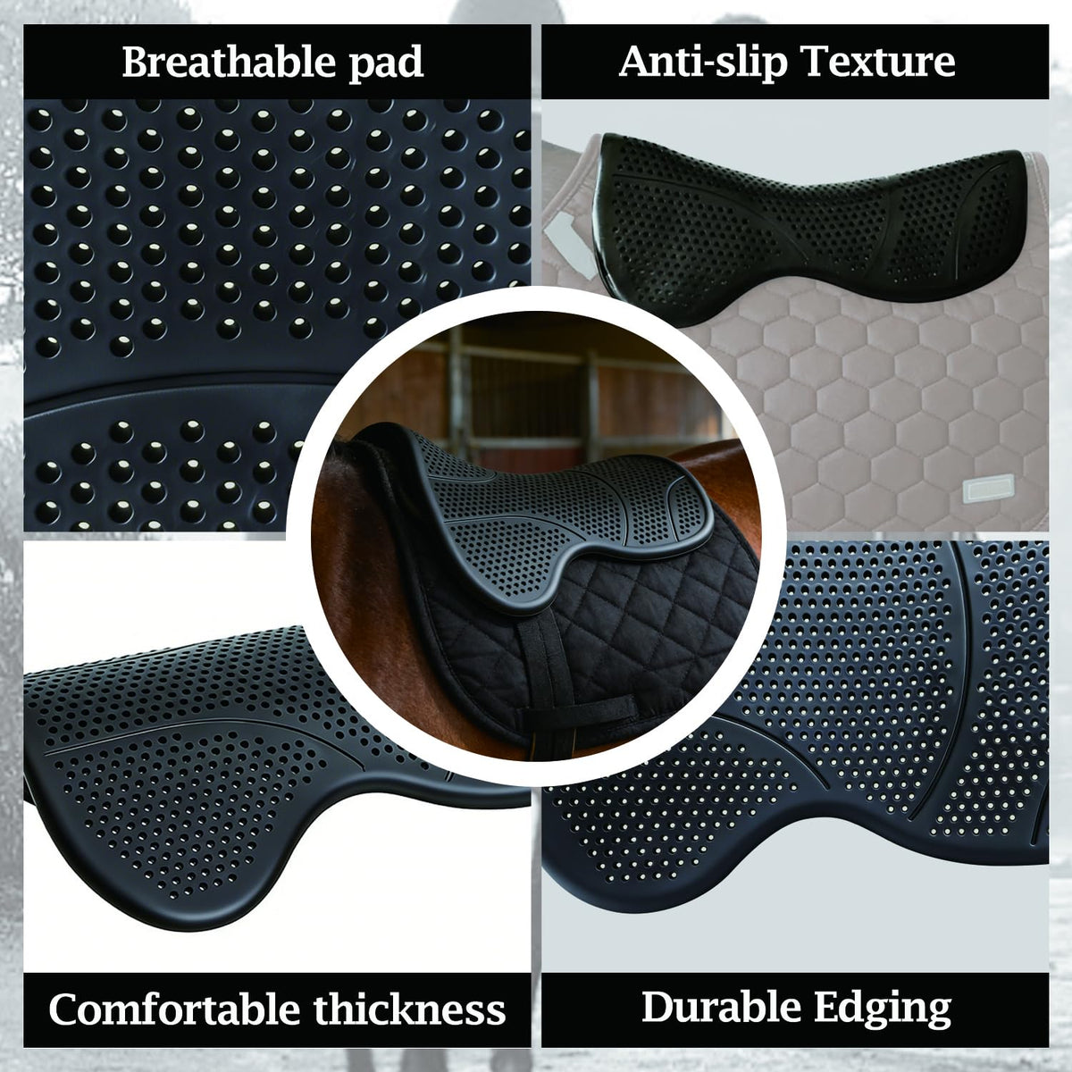 Silicone Gel Non Slip Shock Absorbing Horse Saddle Pad N8902