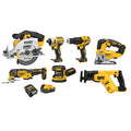 20V MAX 7-Tool Combo Kit with Cordless Drill, Impact Driver, Reciprocating Saw, Circular Saw, Oscillating Tool, Random Orbital Sander, Jigsaw, 5Ah Battery and Charger W408510