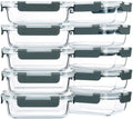 10 Pack 22 oz Glass Food Storage Containers with Lids A11274