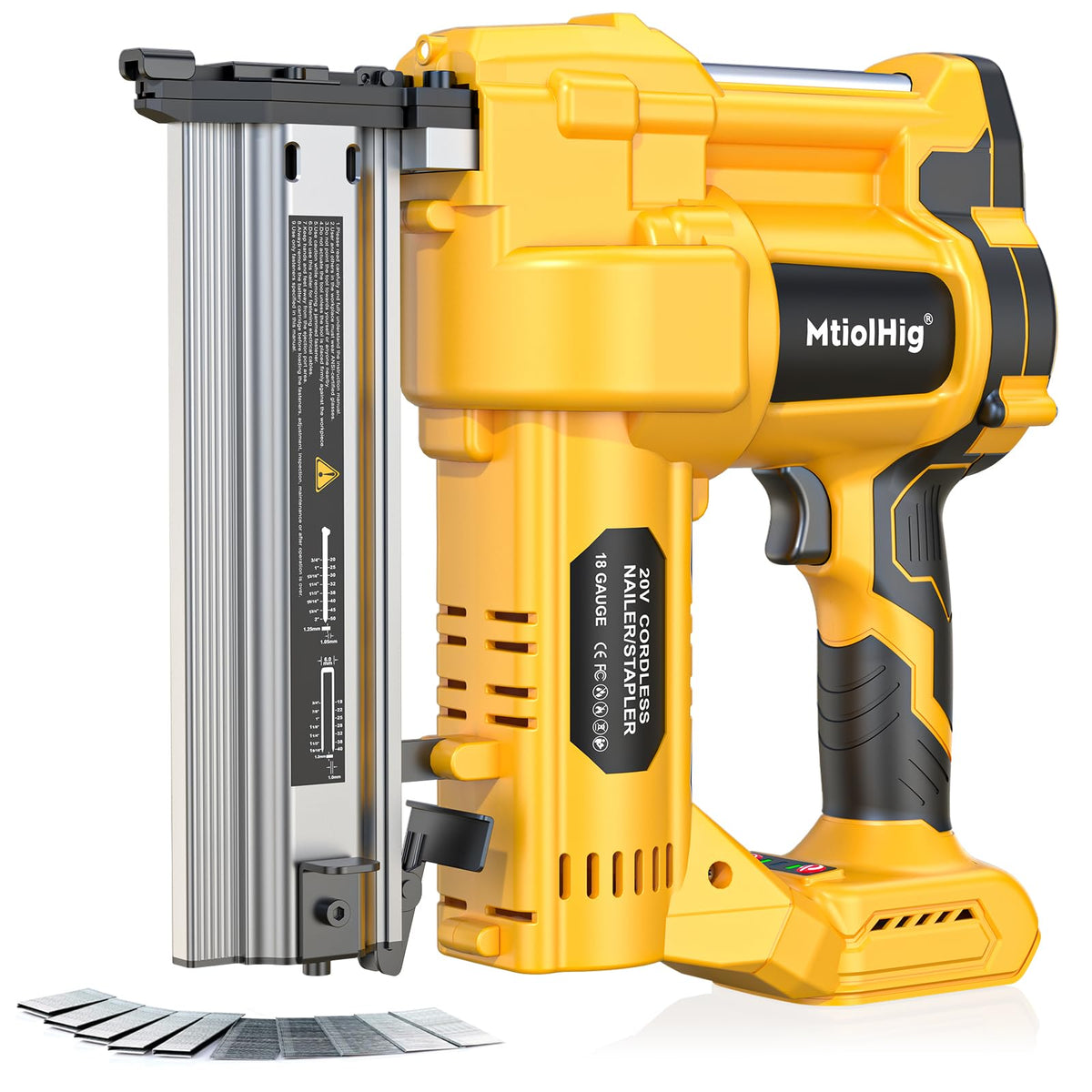 Cordless 2" Brad Nailer, 18 Gauge 2-in-1 Nail Gun/Staple Gun L2696