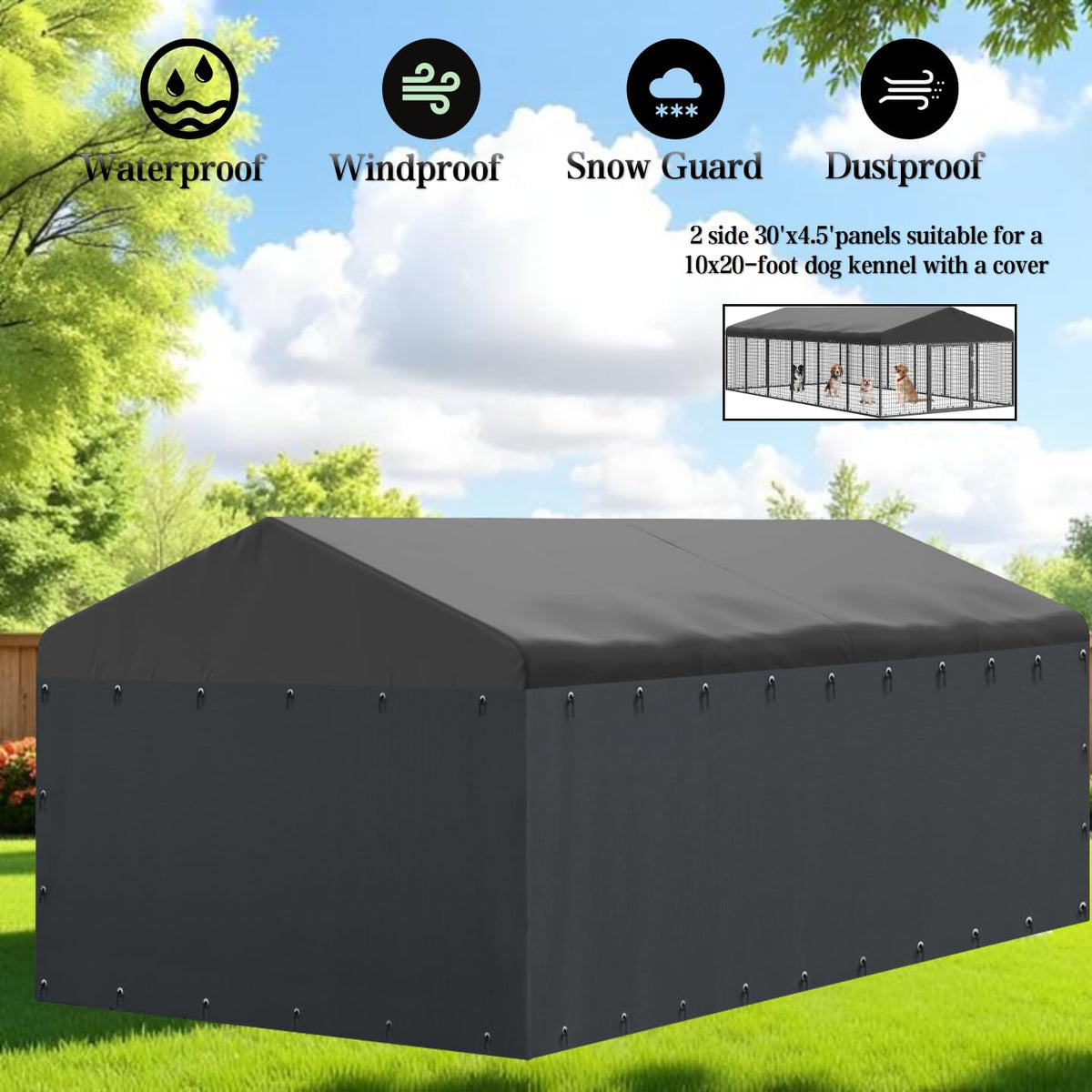 600D Waterproof Oxford Fabric Kennel Cover with Storage Bag Z879287
