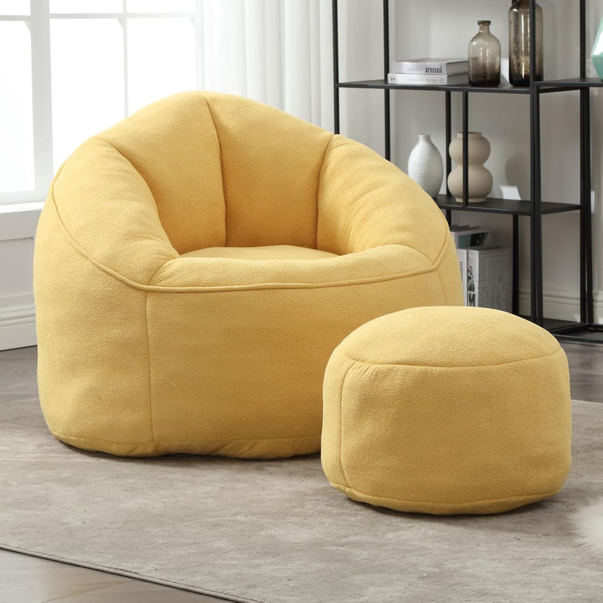Upholstered Bean Bag Sofa Chair with Ottoman V606141