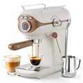 White Compact Espresso Machine with Milk Frother J625303