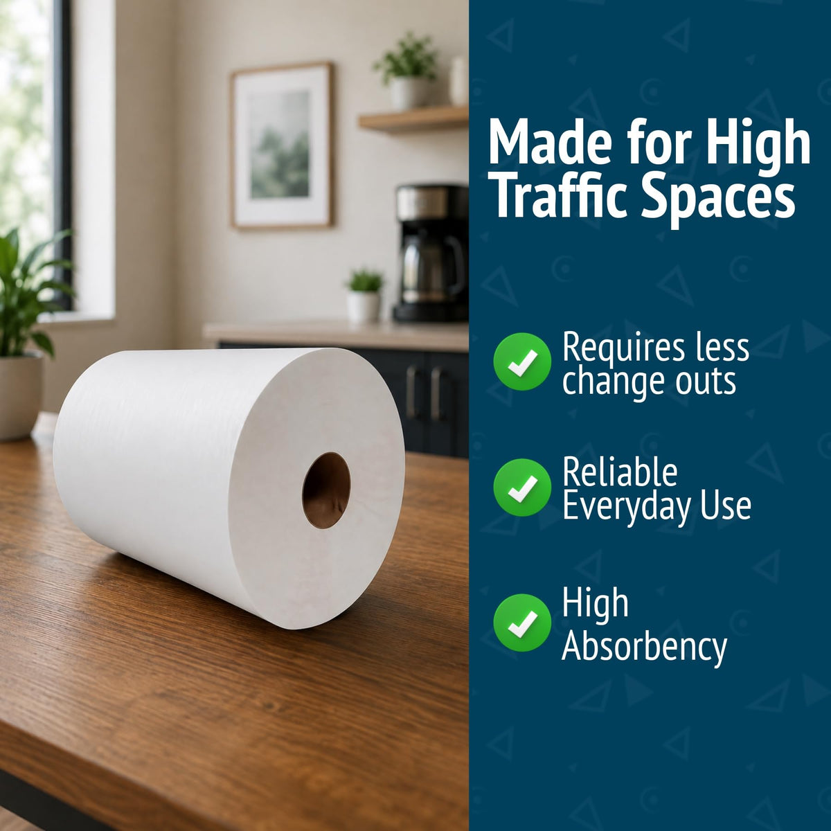 White 10 Inch Paper Towel Dispenser Refill, 6 Rolls P445063