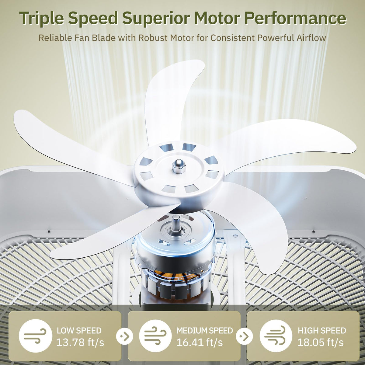 20” White 3-Speed Box Fan with Carry Handle P73265