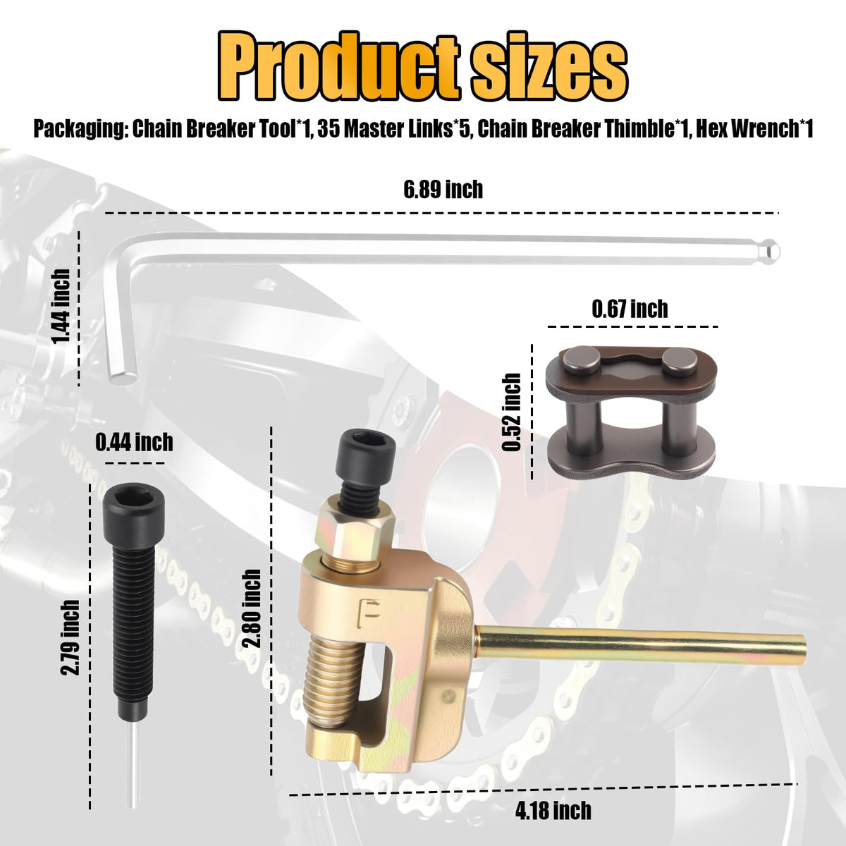 Heavy Duty Motorcycle Chain Breaker Tool Kit Y389