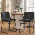 Black PU Leather Dining Chairs Set of 2 Y172860