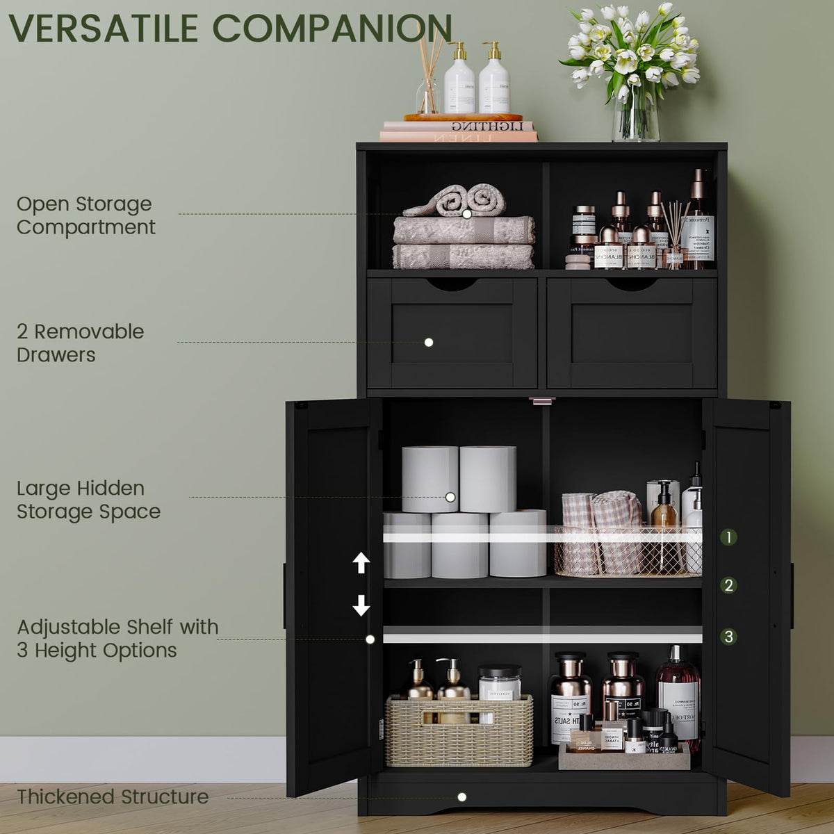 Bathroom Storage Cabinet with 2 Drawers N693