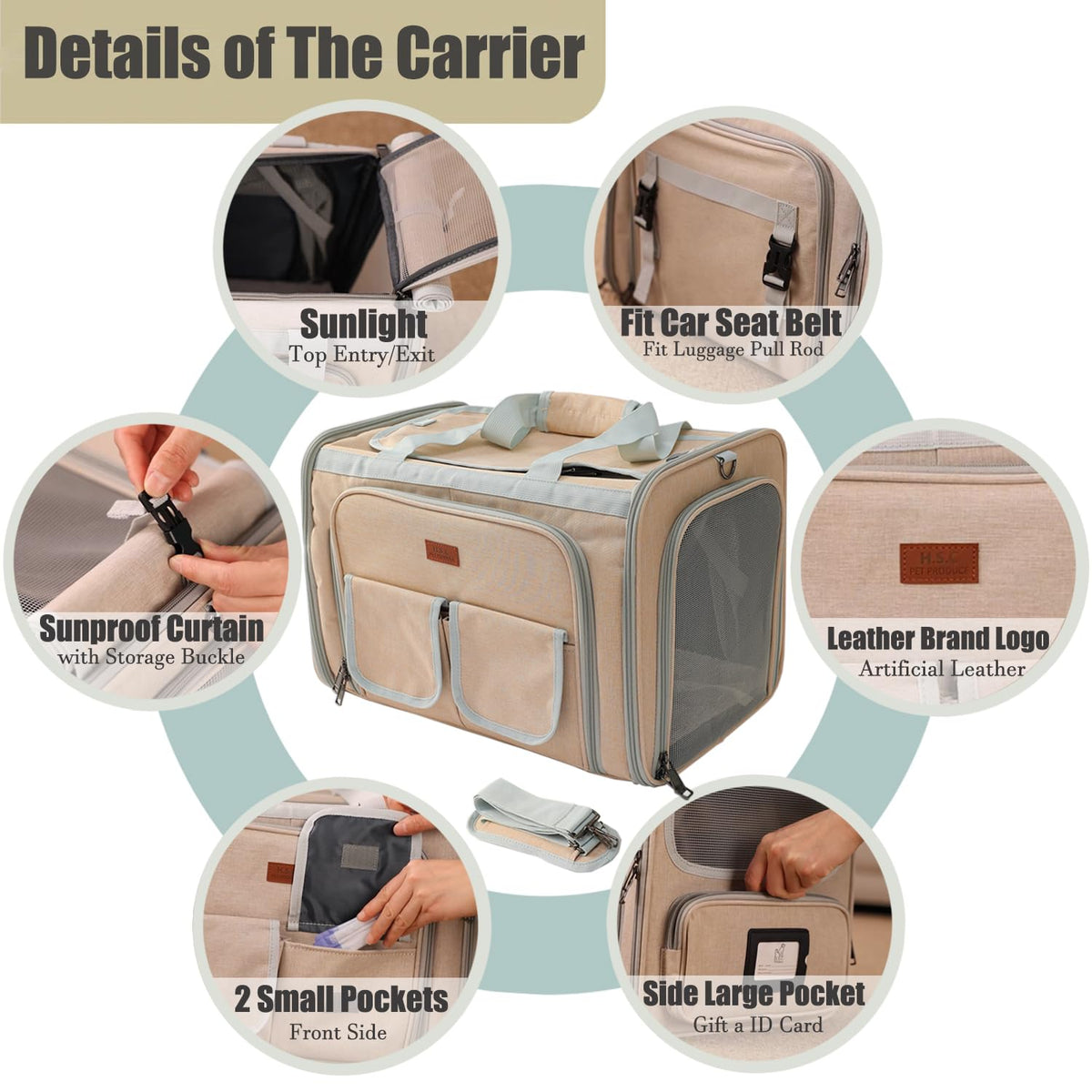 Expandable Airline Approved Cat Carrier Bag W323155