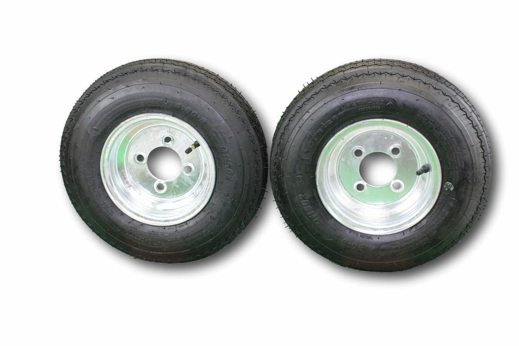 4.80-8 Trailer Tire & Wheel, 6 Ply, 4 Lug Galvanized, Set of 2 R64052