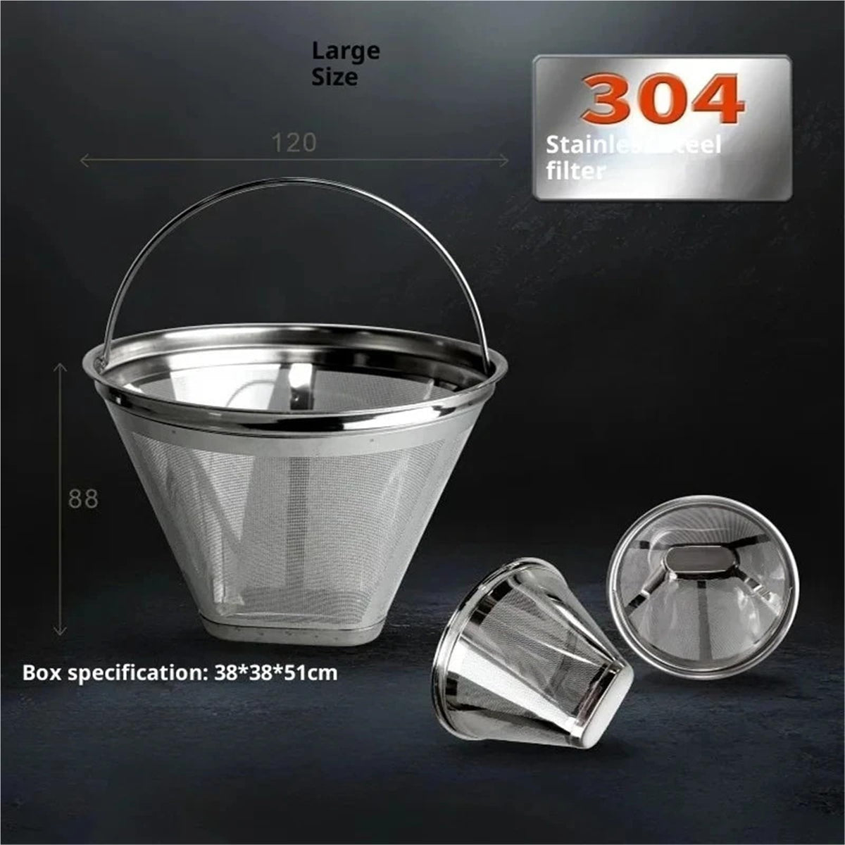 Steel Reusable Coffee Filter 8-12 Cups K334803