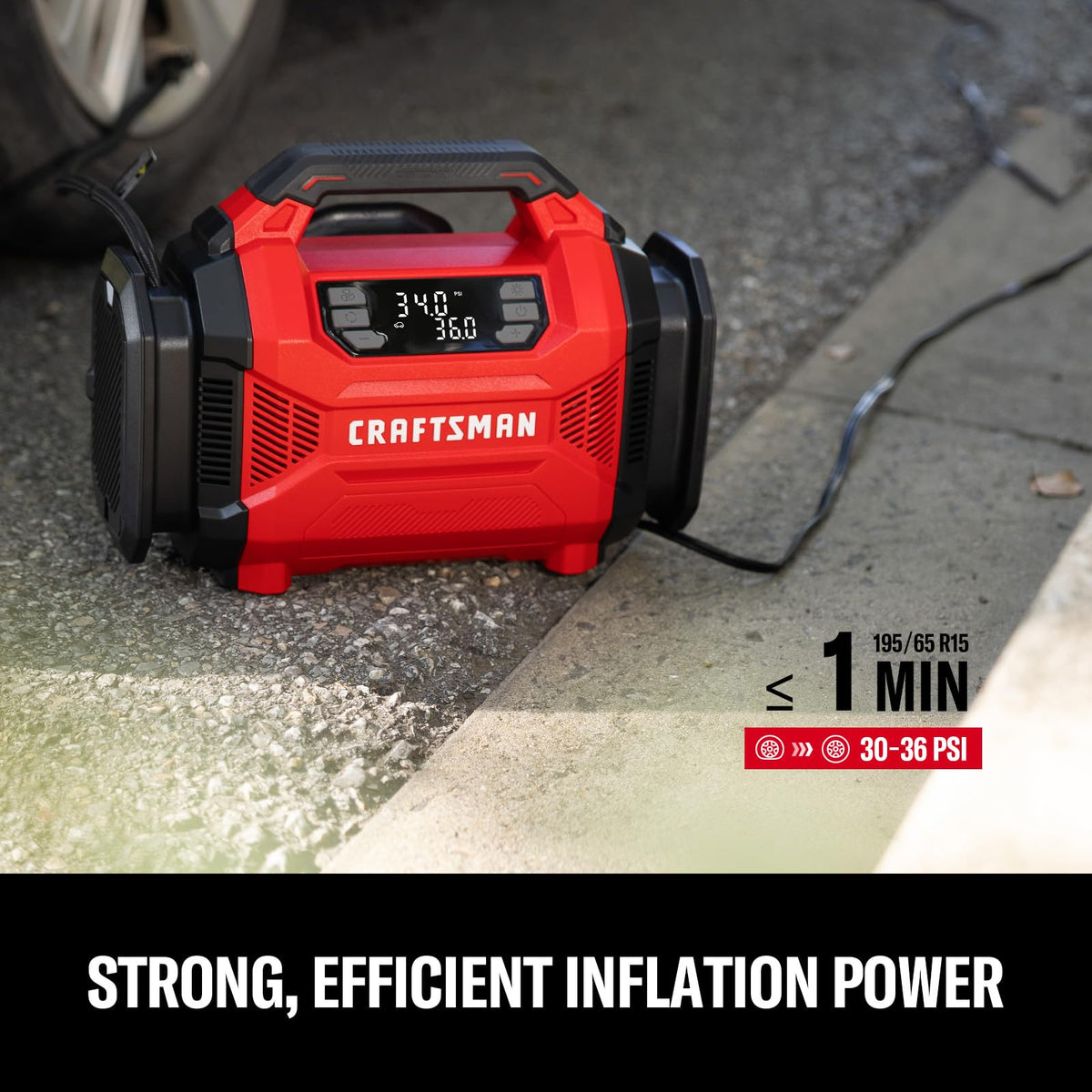 Dual Power Tire Inflator with Digital Gauge C654