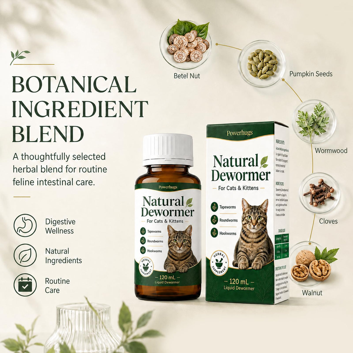 Broad Spectrum Cat Dewormer for Tapeworm, Roundworm & Hookworm C9208