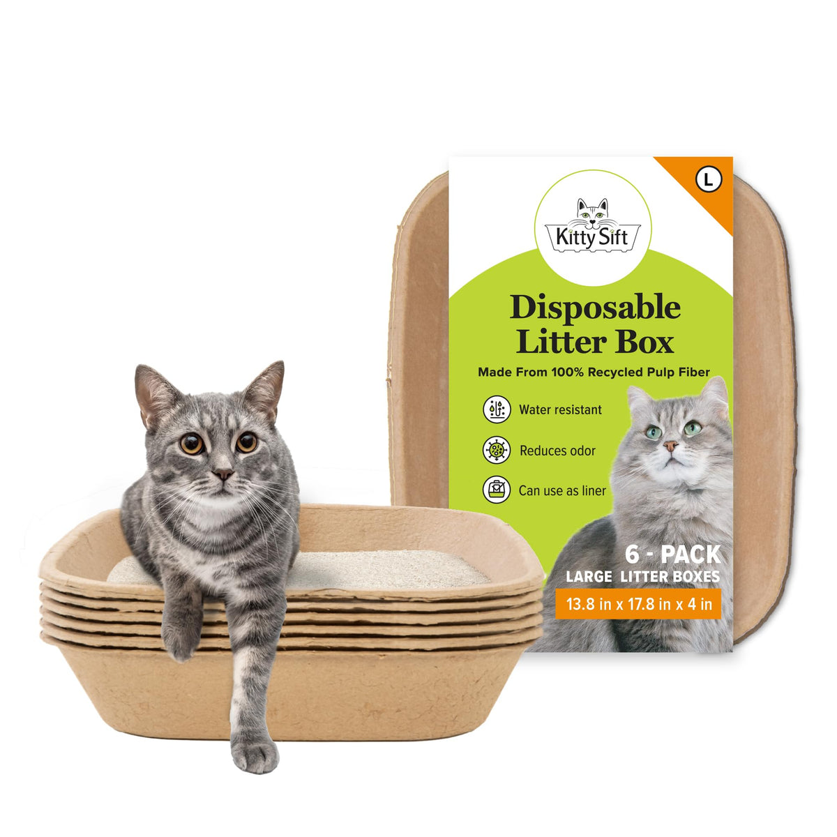 Large 6 Count Disposable Cat Litter Box Q322708