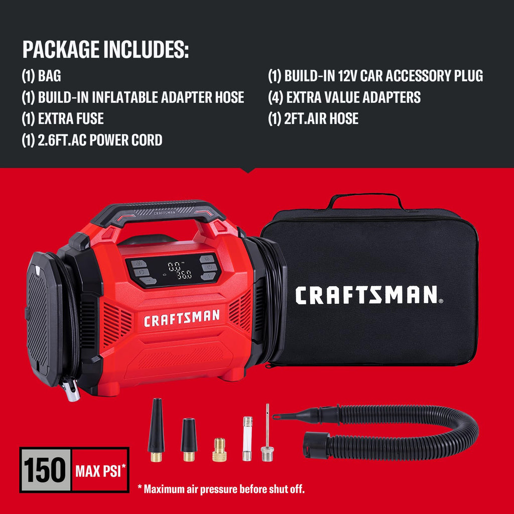 Dual Power Tire Inflator with Digital Gauge C654