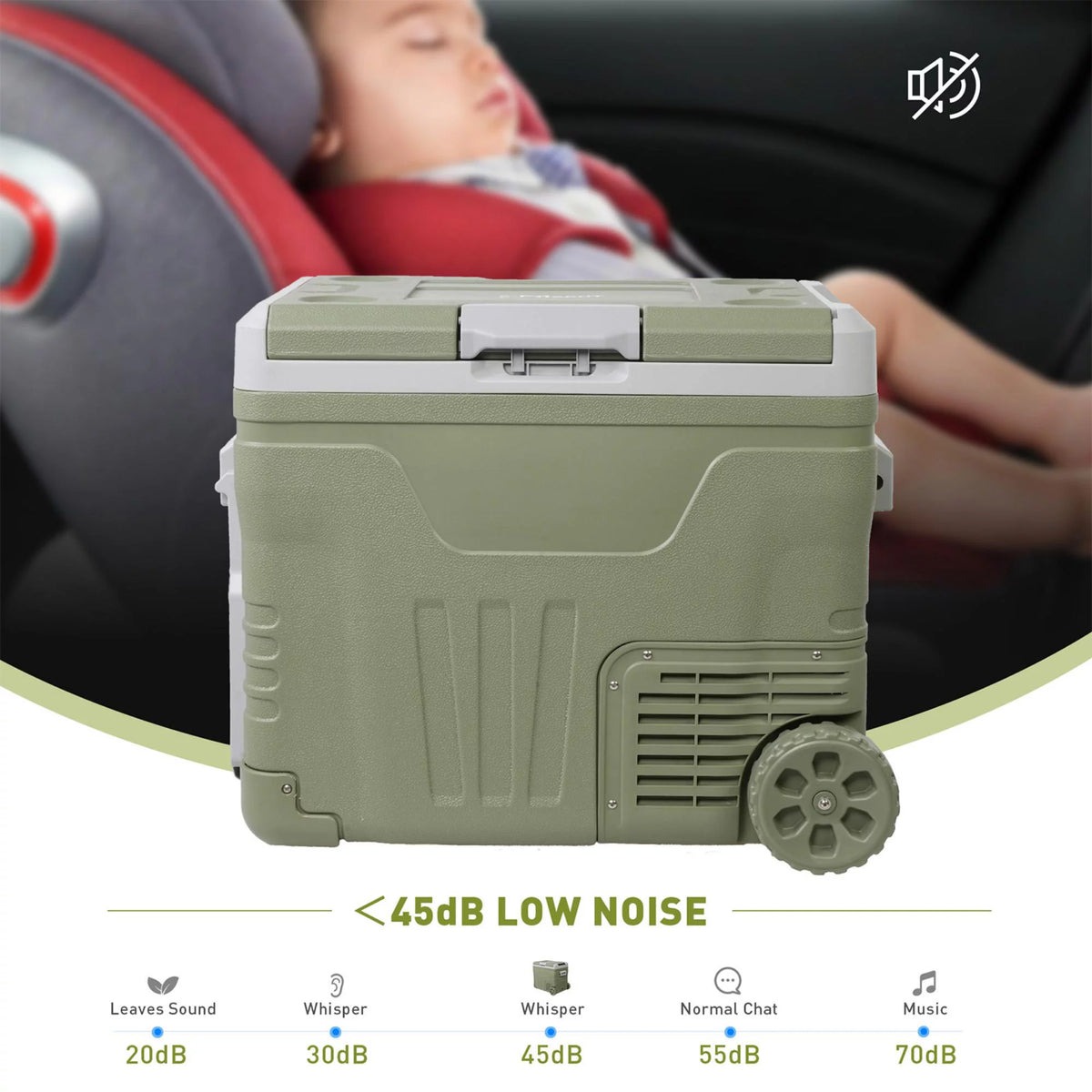 12 Volt 45.4 Quart Portable Freezer Electric Cooler T8449