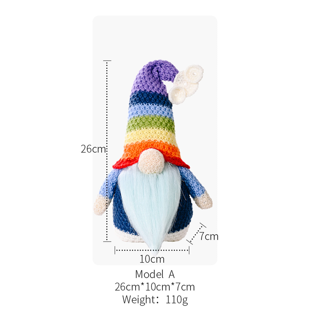 Rainbow Colorful Forest Elf Doll Home Decor E606