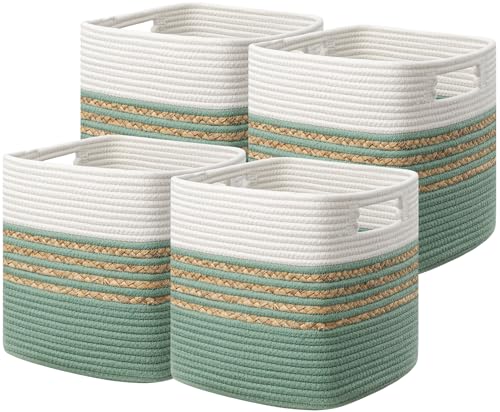 Set of 4 Water Hyacinth Storage Bins with Handles, Brown N4238