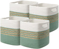 Set of 4 Water Hyacinth Storage Bins with Handles, Brown N4238