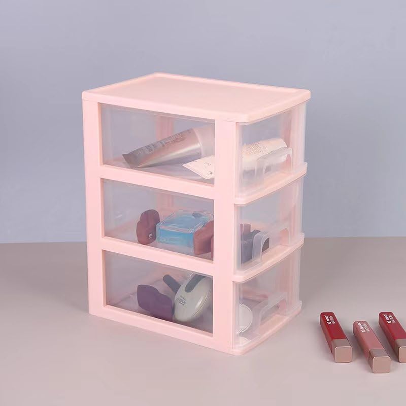 White Plastic 3 Drawer Desktop Organizer U336471
