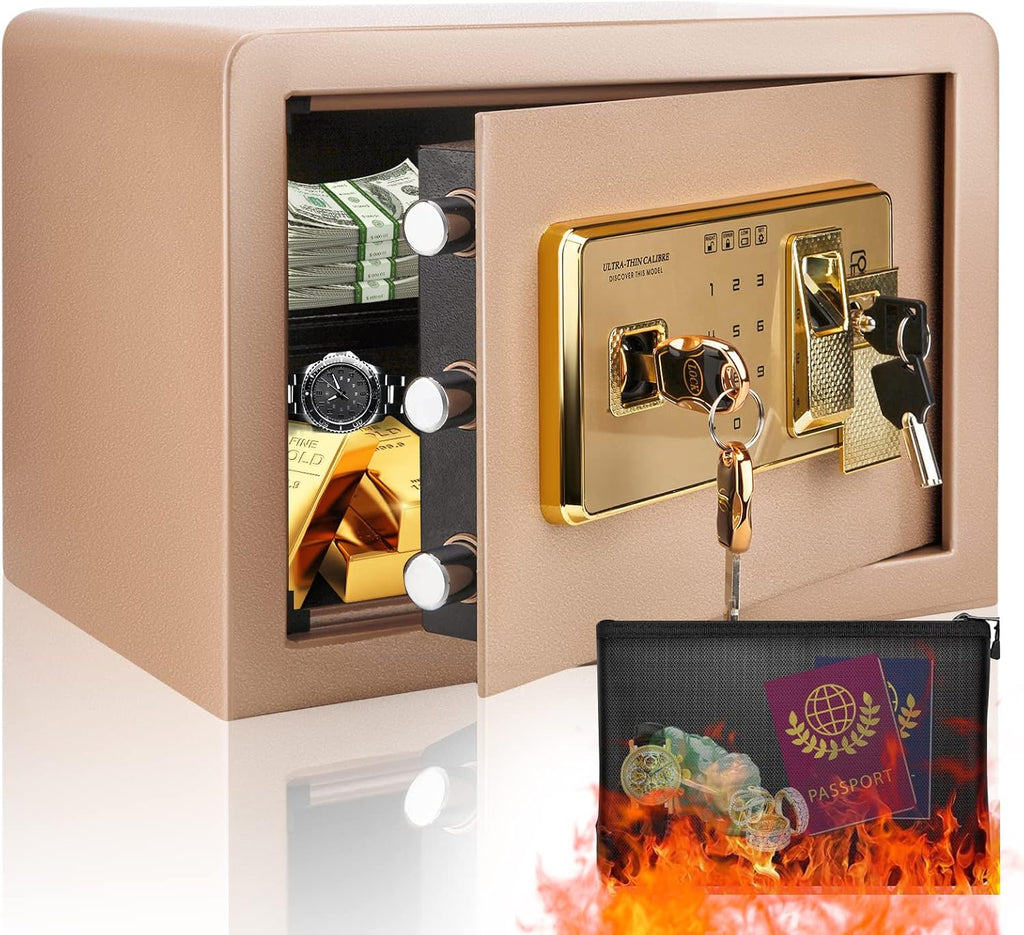 4.0 Cub Fireproof Waterproof Digital Safe Box with Document Bag L566