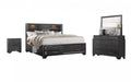 Glossy Black 4Pcs Bedroom Set E286