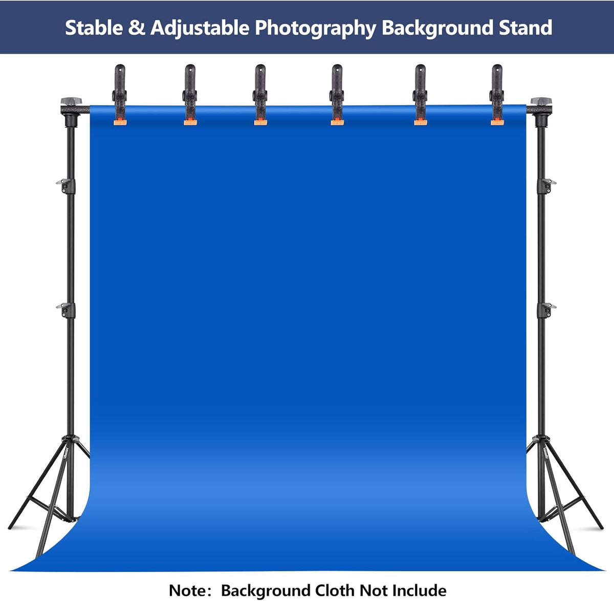Photo Backdrop Stand System Kit, 7 x 10 ft Adjustable with Clamps, Crossbars, Sandbags, Carrying Bag S600