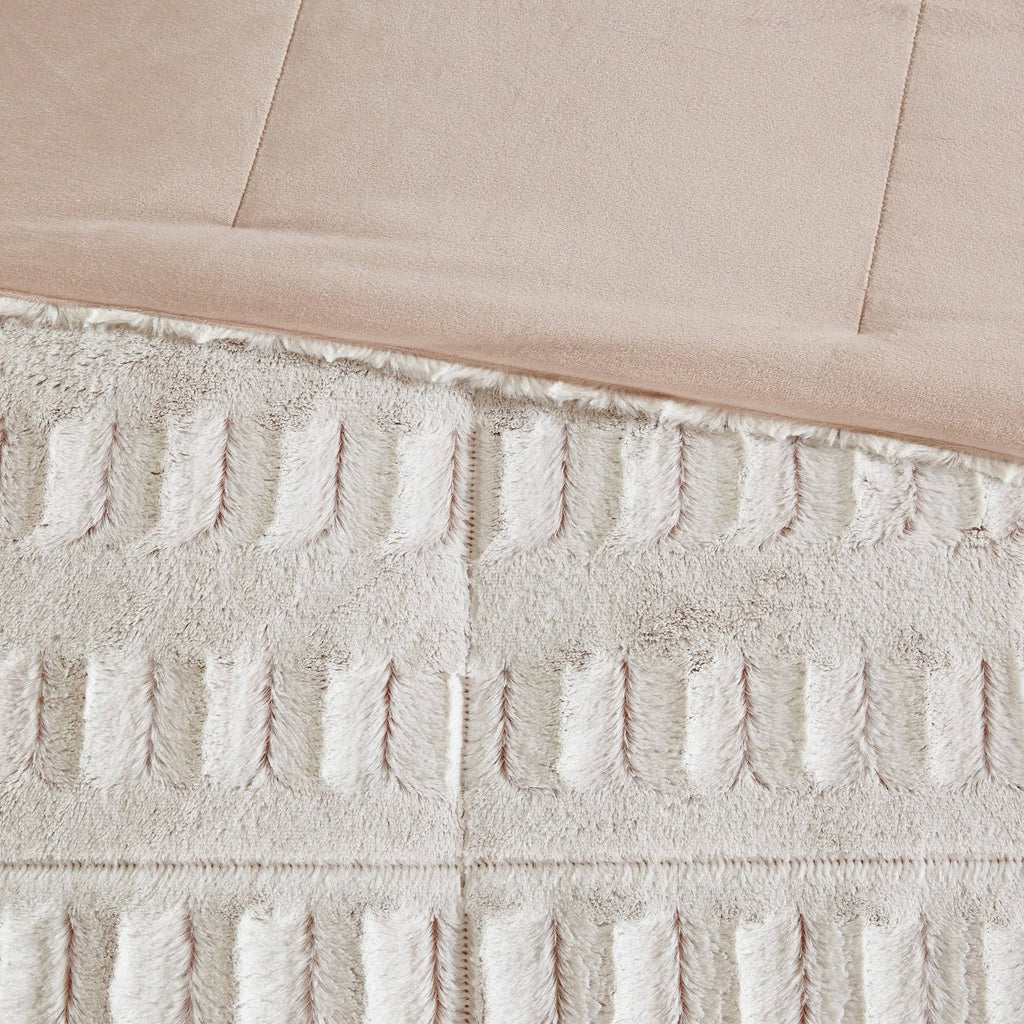 King/Cal King Long Fur Comforter Mini Set G1795