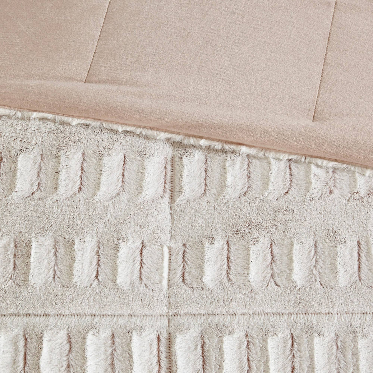 King/Cal King Long Fur Comforter Mini Set G1795