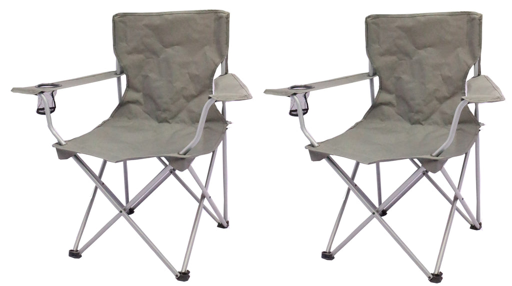 Quad Folding Camp Chair 2 Pack with Mesh Cup Holder B8901