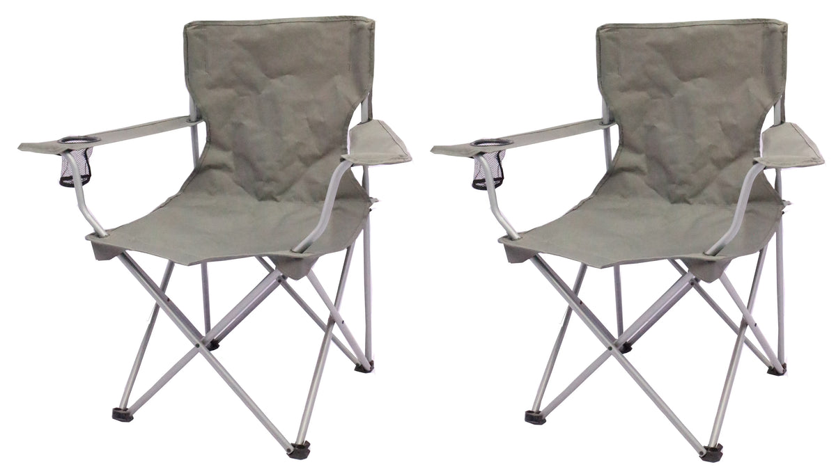 Quad Folding Camp Chair 2 Pack with Mesh Cup Holder B8901