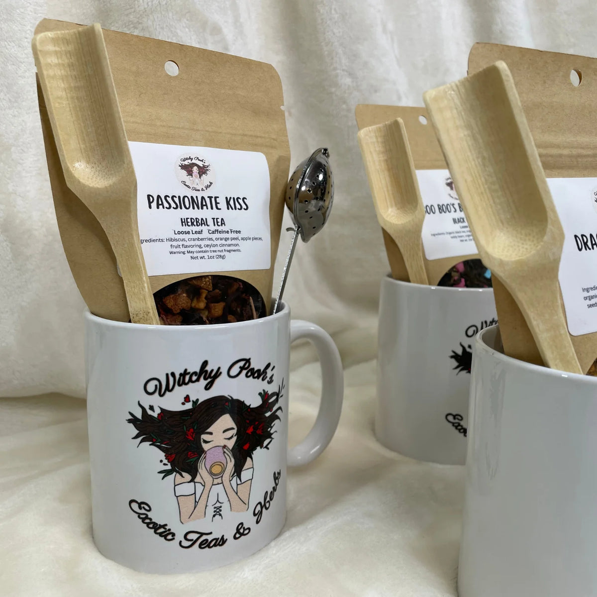 Mint Chocolate Mocha Herbal Tea Gift Mug Set with Heart Infuser F207166