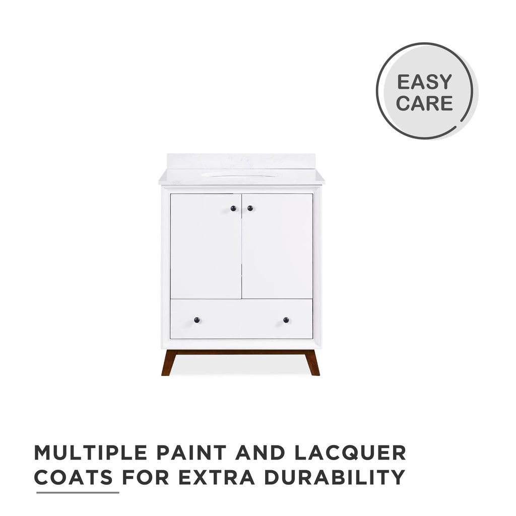 30 Inch White Bathroom Vanity with Sink D101