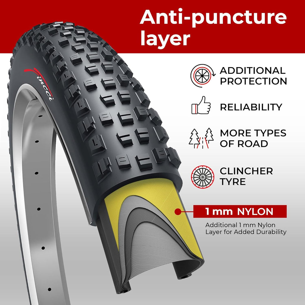 Pair 27.5 x 2.35 Inch 60 TPI Foldable All Mountain Enduro Tires with Nylon Protection T669
