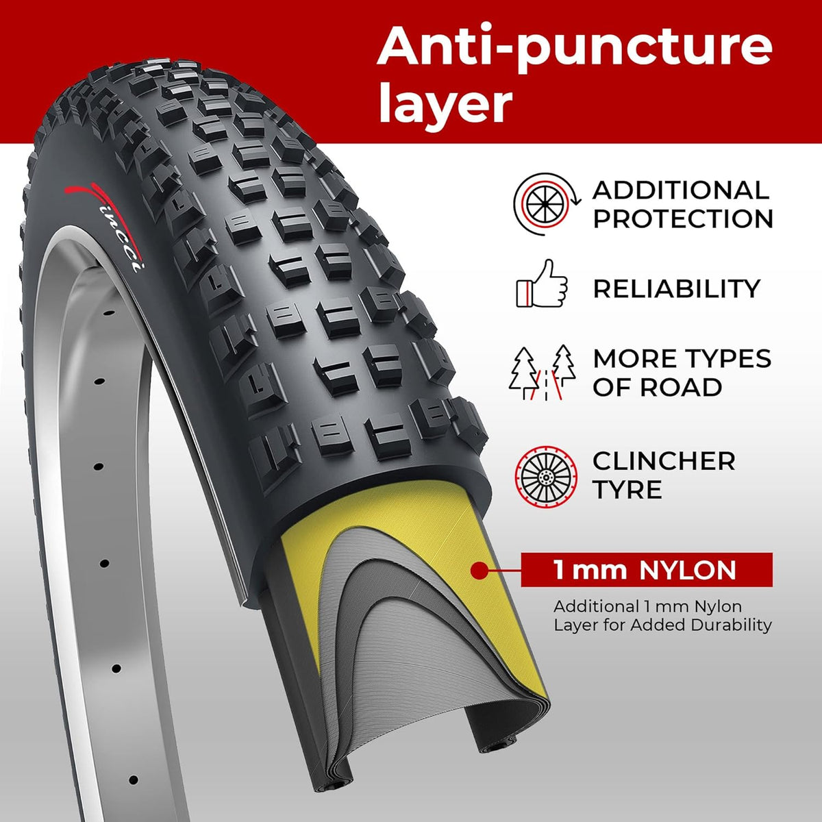 Pair 27.5 x 2.35 Inch 60 TPI Foldable All Mountain Enduro Tires with Nylon Protection T669