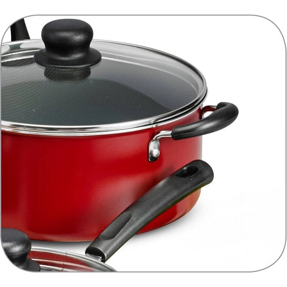 18 Pieces Non-stick Cookware Set, Red P529721