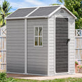 Gray 5x3 FT Waterproof Plastic Storage Shed with Floor I86479