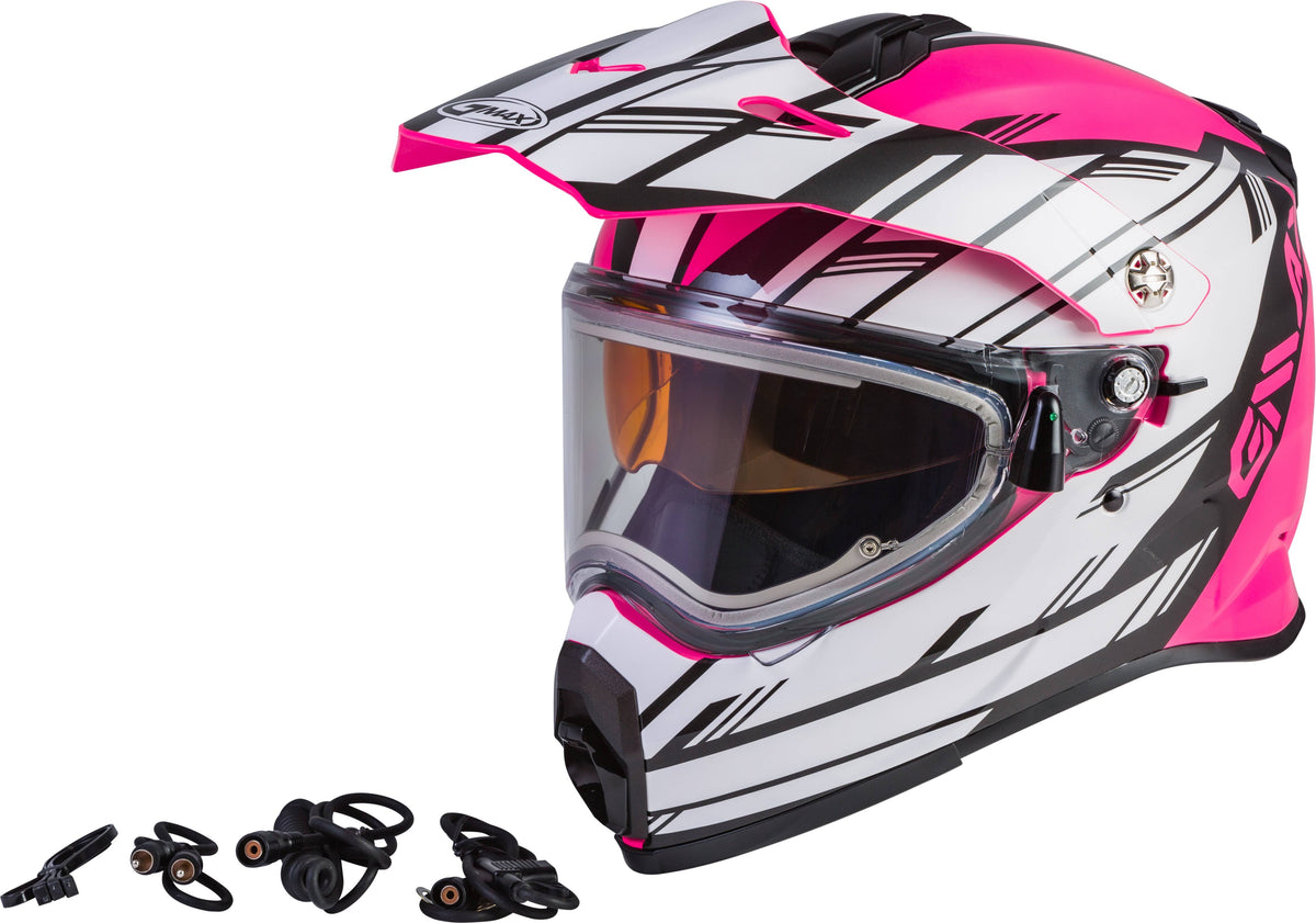Pink White Black Snow Helmet with Shield V897