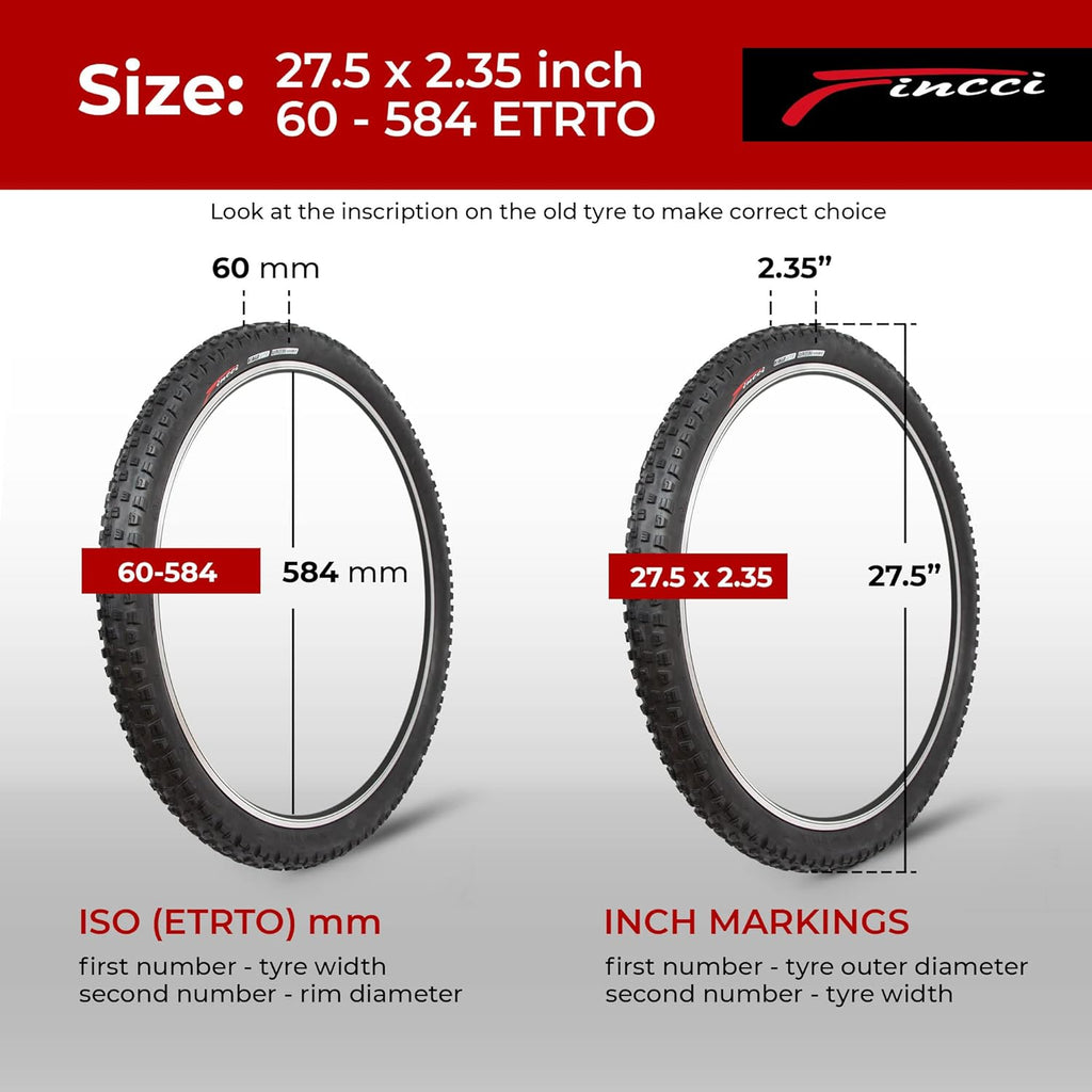 Pair 27.5 x 2.35 Inch 60 TPI Foldable All Mountain Enduro Tires with Nylon Protection T669