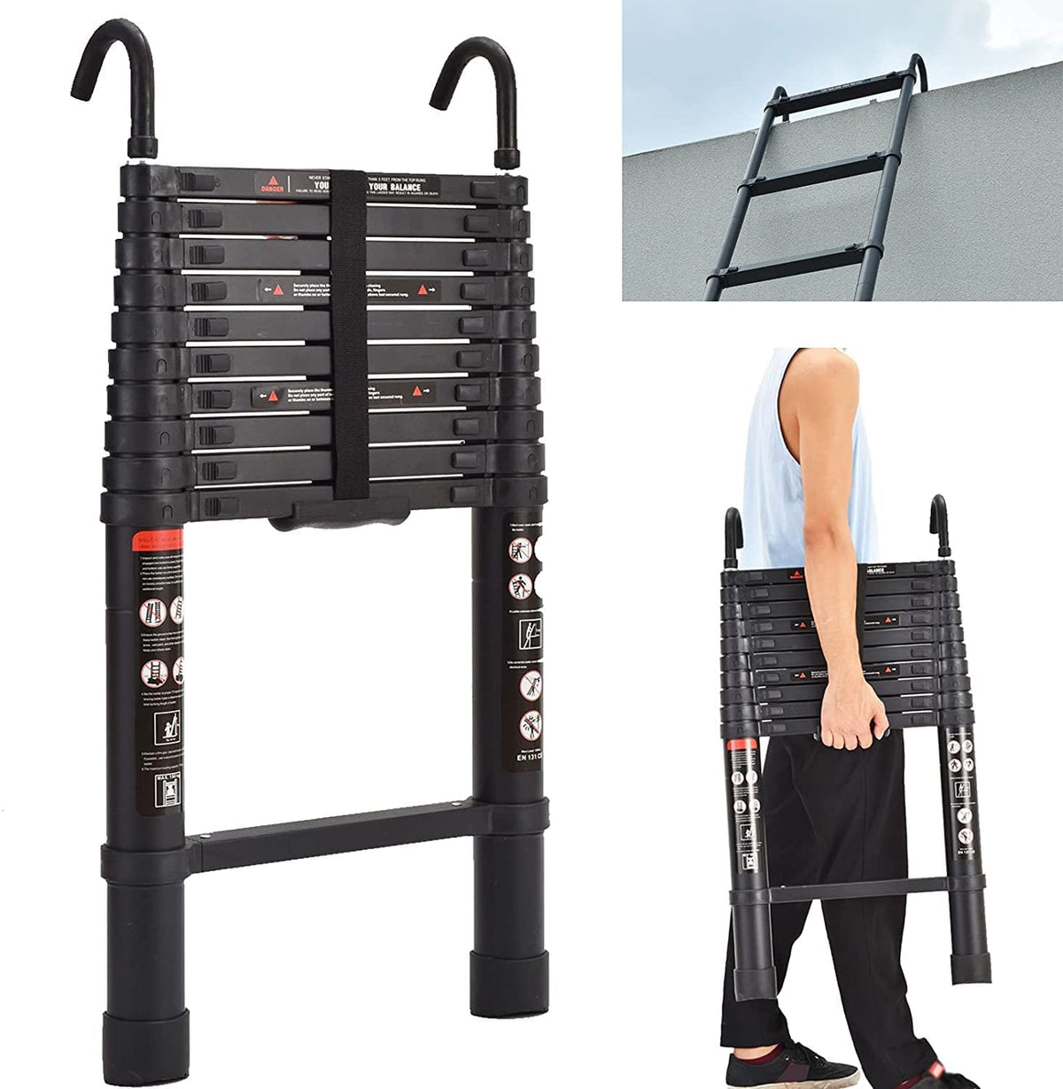 3.2 m Telescopic Ladder with Removable Hook N7633