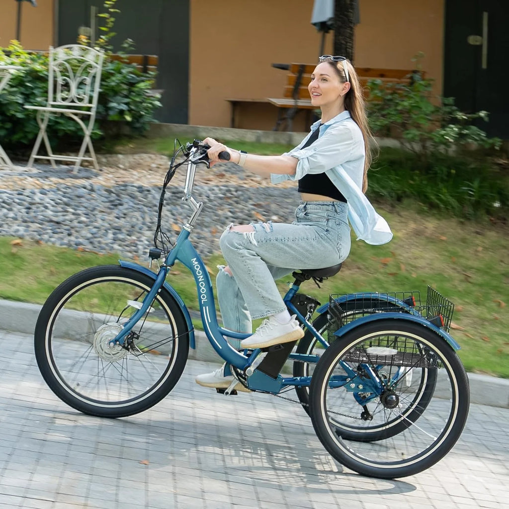 24 26 3 Wheel Electric Tricycle 350W 36V 7 Speeds with Large Basket B31728