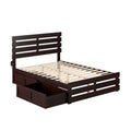 Espresso Wood Full Bed with Footboard and 2 Drawers Q61463