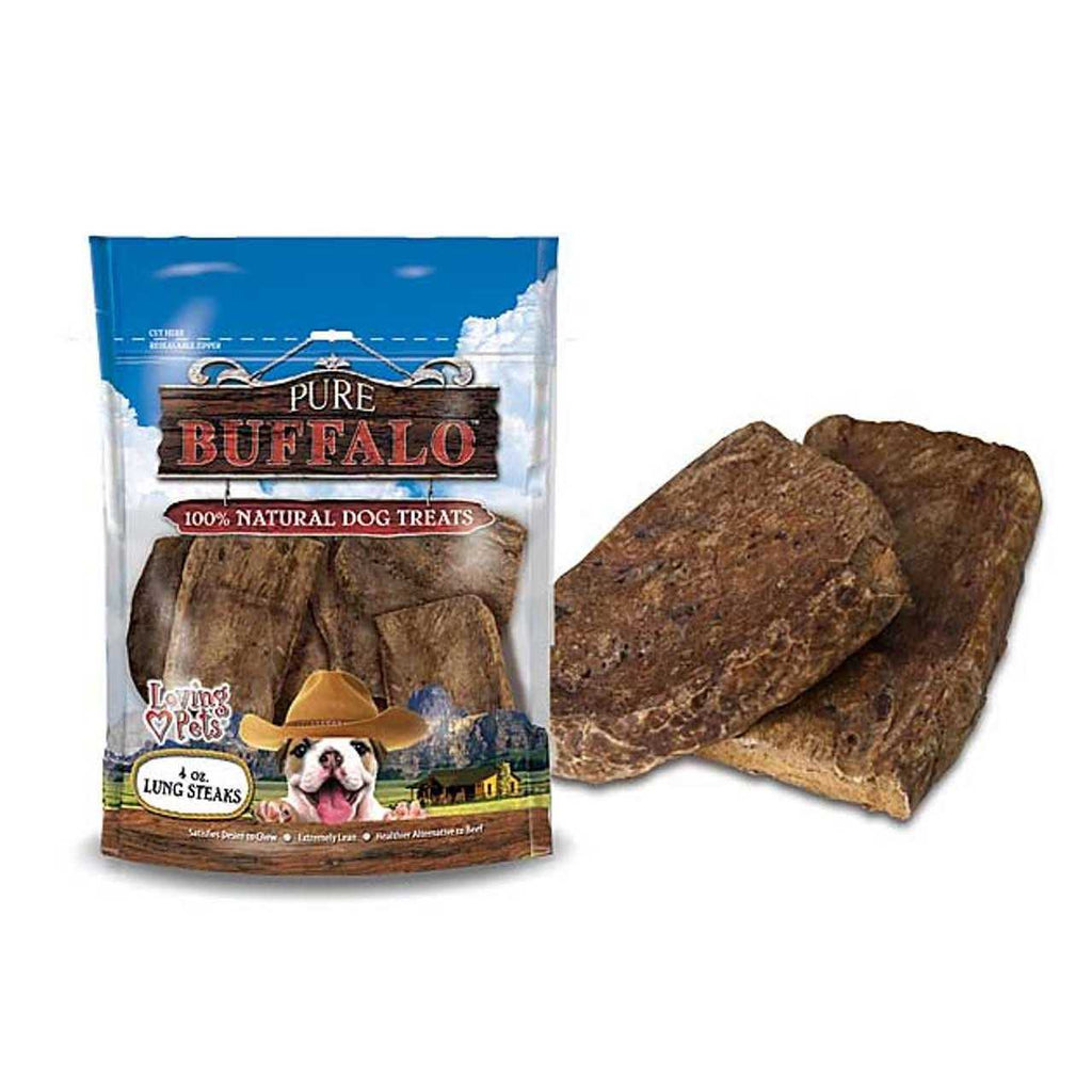 Pure Buffalo Lung Steaks Dog Treat B67329