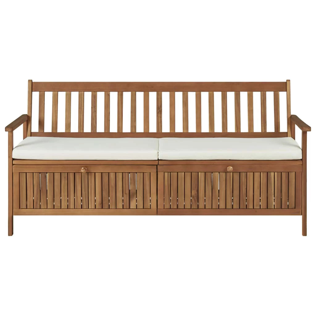 Storage Bench with Cushion Solid Acacia Wood Y204