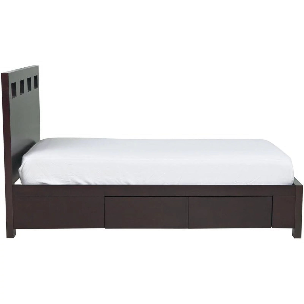Espresso Solid Wood Platform Storage Bed I371019
