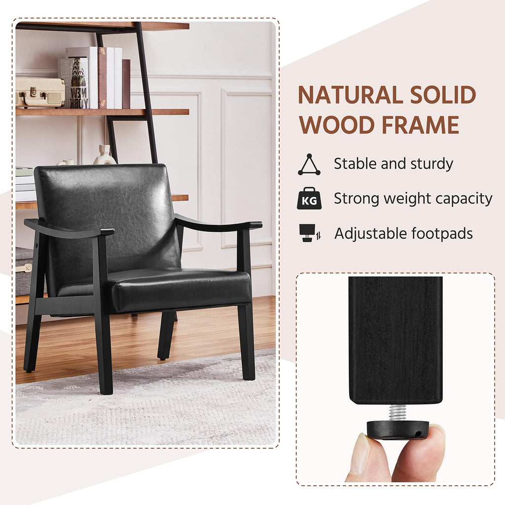 Black Faux Leather Accent Chairs O687222